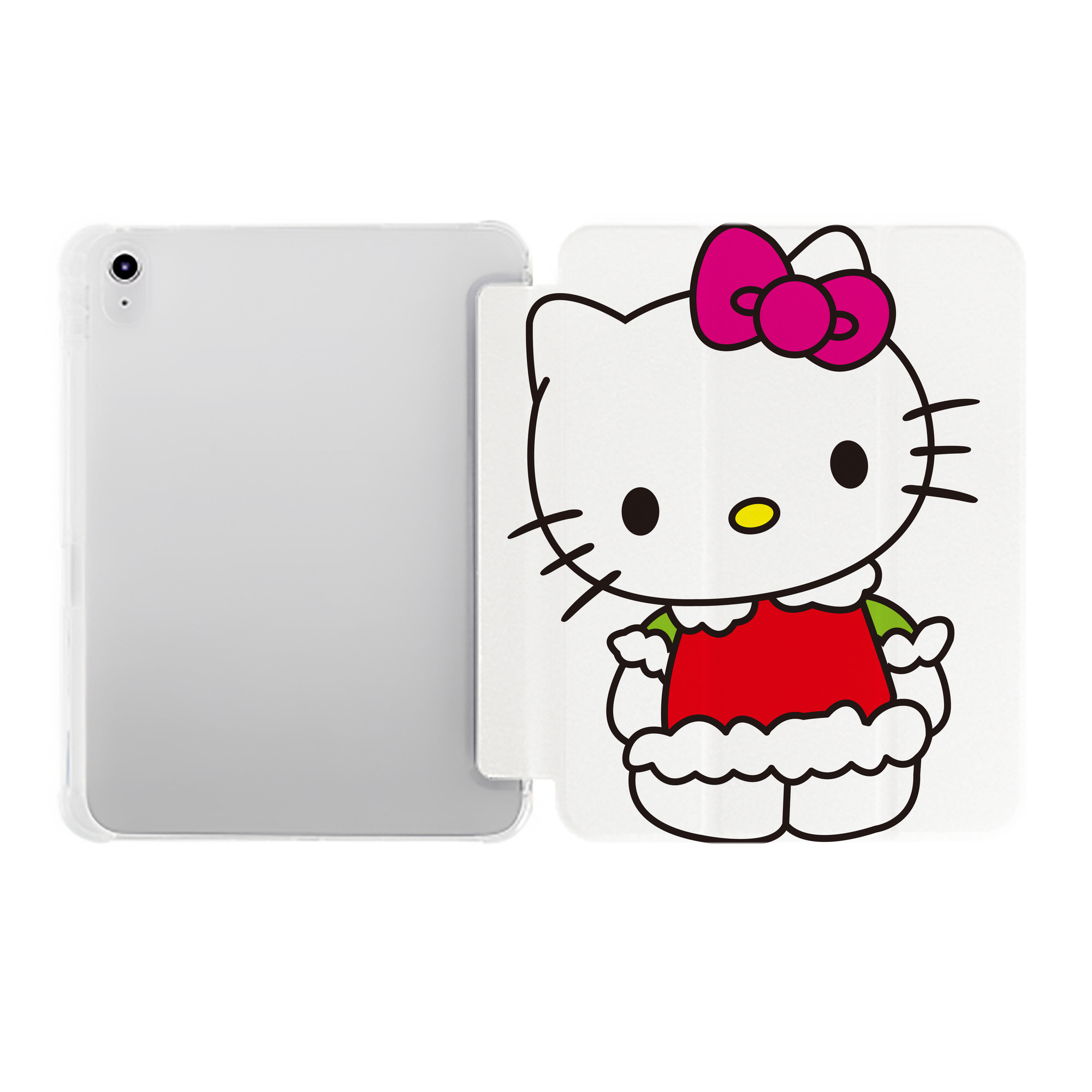 （画像用） Hello Kitty ハローキティ IPad ケース ペン収納付き 三つ折りスタンド PUレザー×シリコン 対応機種9.5/10.5/10.9インチ